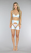 Zilveren Holografische Metallic 3-Piece Lingerie Set