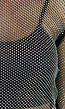 Zwarte Longsleeve Fishnet Strass Top
