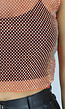 Oranje Fishnet Glitter Tank Top