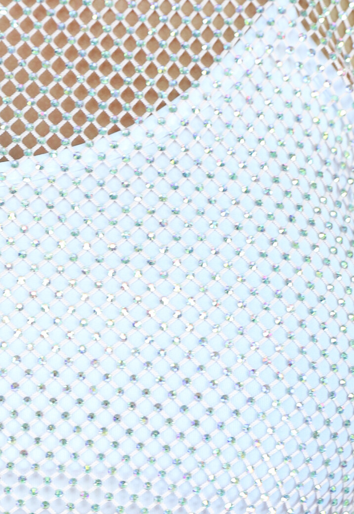 Lichtroze Fishnet Glitter Tank Top