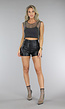 Zwarte Fishnet Glitter Tank Top