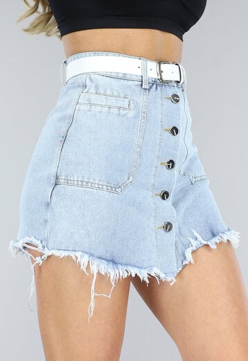 NEW2806 Ripped Skort met Riem