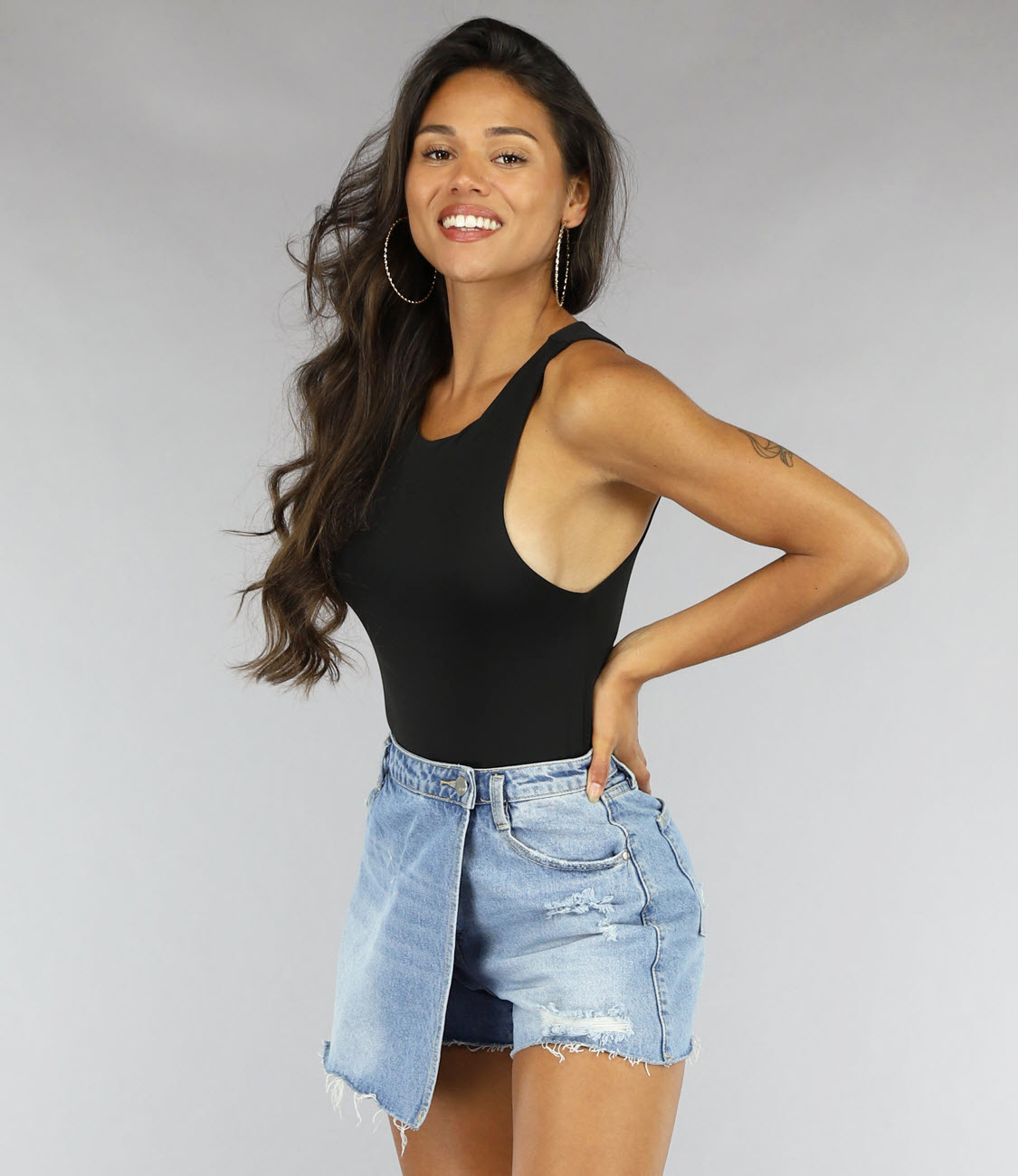 RoomTour Body voor dames met Vierkante Kraag korte mouwen Bodysuit