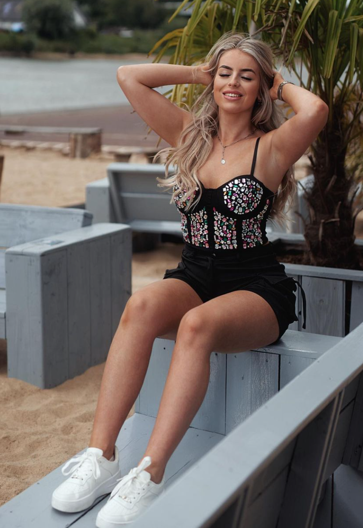 Elastische Cargo Short met Zilveren Details