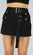 Zwarte Loose Fit Cargo Skort