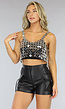 Zilveren Coin Crop Top