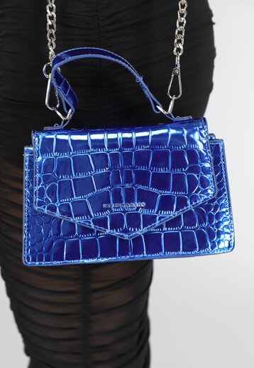 TERUG Blauwe Retro Tas met Flap