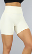 Beige Ribstof Sport Short