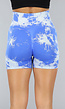 Korte Sport Broek met Gevlekte Print Blauw