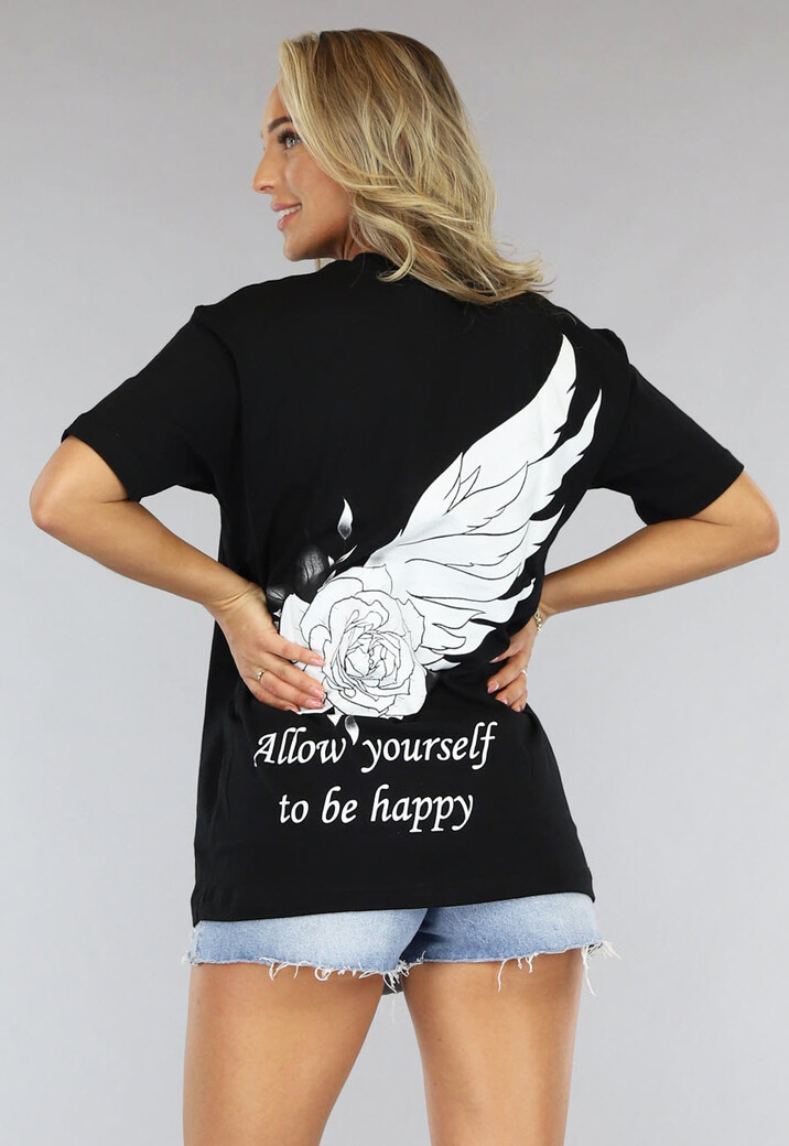 Zwart Vleugel T Shirt