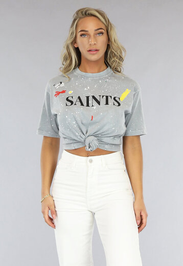 OP=OP.14.AV Lichtgrijs Saints T Shirt