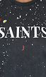 Antraciet Saints T Shirt met Verfvlekken