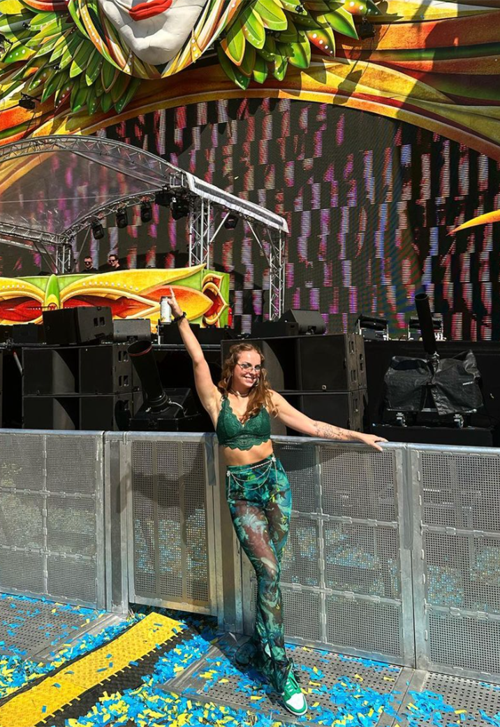 Groene Flair Mesh 2-Piece met Omslag Top