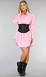 Zwarte Verstelbare Underbust Korset met Kanten Overlay