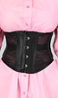 Zwarte Verstelbare Underbust Korset met Kanten Overlay