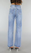 Blauwe Denim Jeans met Wijd Uitlopende Pijpen