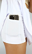 Wit Elastisch Tennisrokje met Ingewerkt Broekje
