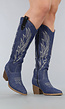 Donkerblauwe Denim Cowboy Laarzen