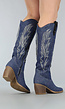 Donkerblauwe Denim Cowboy Laarzen