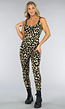 Elastische Panterprint Jumpsuit