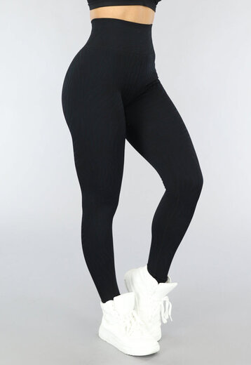 NEW0305 Zwarte Sportlegging met Zebra print