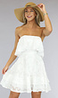 Witte Strapless Layered Jurk met Skaterrok