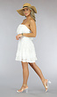 Witte Strapless Layered Jurk met Skaterrok