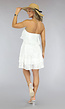 Witte Strapless Layered Jurk met Skaterrok