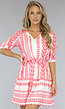 Luchtige Blouse Jurk met Roze Print