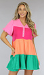 Multicolor Mousseline Blouse Jurk