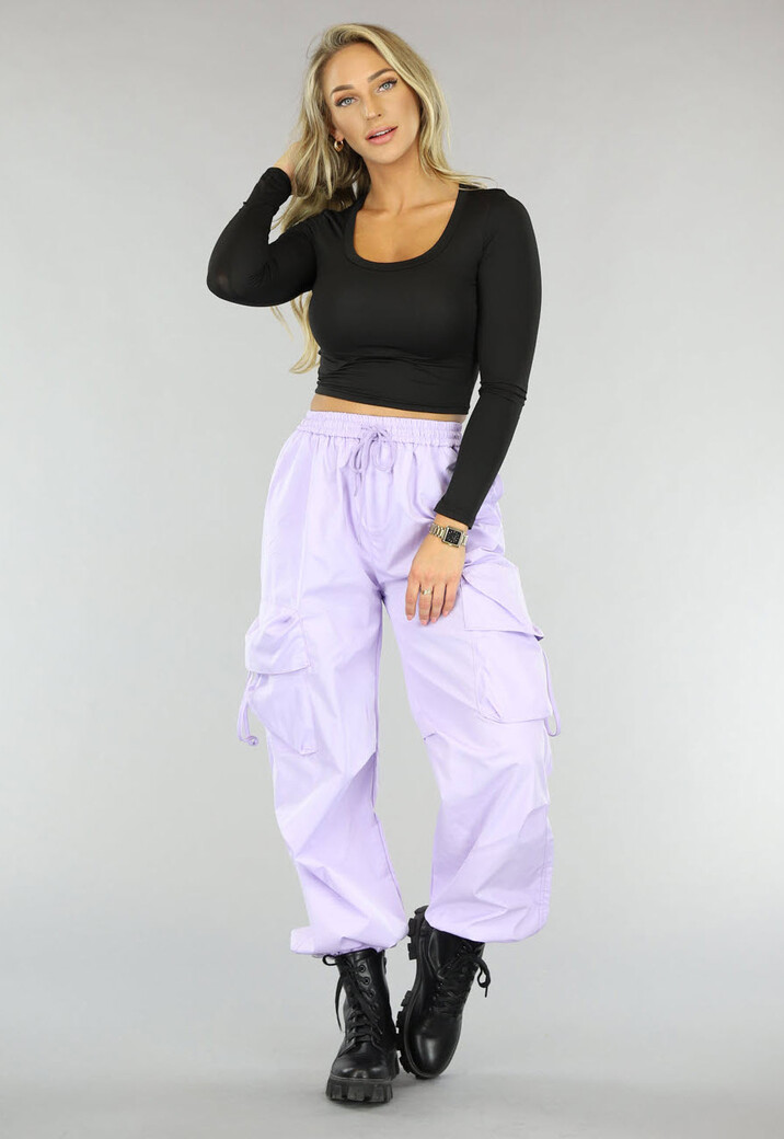 Basic Zwarte Longsleeve Crop Top