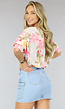 Chiffon Bloemen Blouse met Pofmouwen