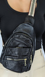 Zwarte Lederlook Fanny Bag met Rits Details