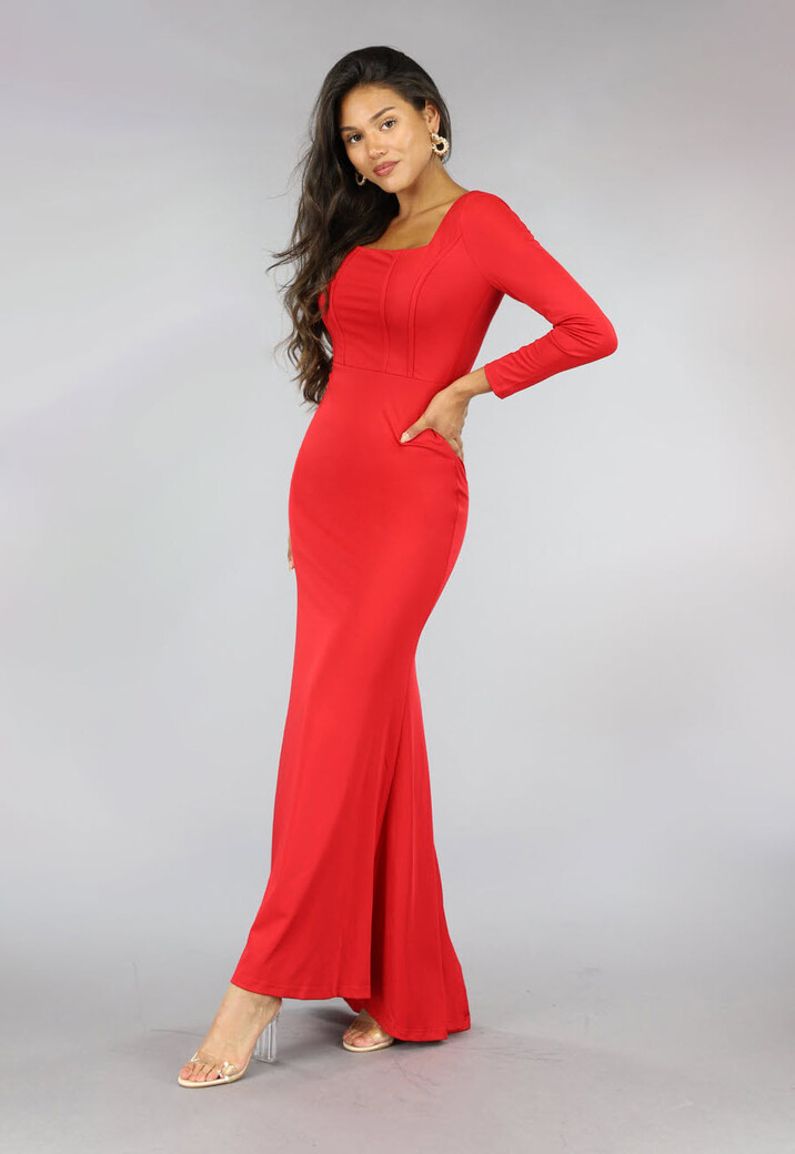 Rode Galajurk met Korset Look