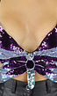 Paarse Glitter Vlinder Top