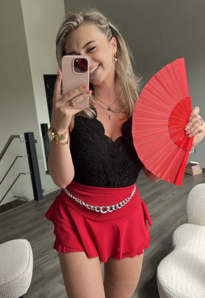 Stijvolle Plastic Hand Waaier Rood