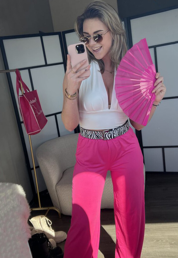 Strakke Party Waaier Fuchsia