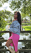 Cropped Jeans Jasje met Druksluiting