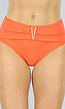 Mid Waist Oranje Bikinibroekje met V-Detail
