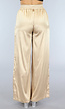 Satin Champagne Straight Leg Broek