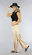 Satin Champagne Straight Leg Broek