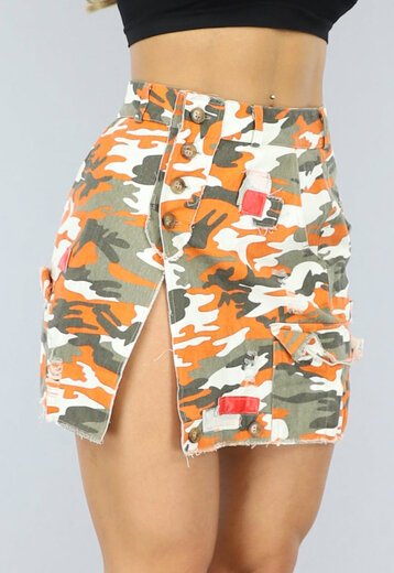 BF2023 Oranje Camouflage Rok met Split