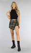 Camouflage Print Skort met Riem Detail