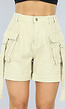 Khaki Loose-Fit Cargo Short