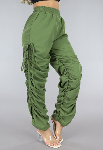 BF2023 Groene Geplooide Parachute Broek