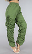 Groene Geplooide Parachute Broek