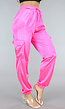 Loose-Fit Roze Satijnen Cargo Broek