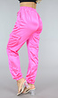 Loose-Fit Roze Satijnen Cargo Broek