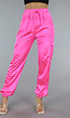 Loose-Fit Roze Satijnen Cargo Broek