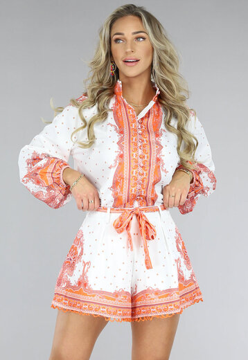 NEW2806 Oranje Paisley Print Co-ord Set